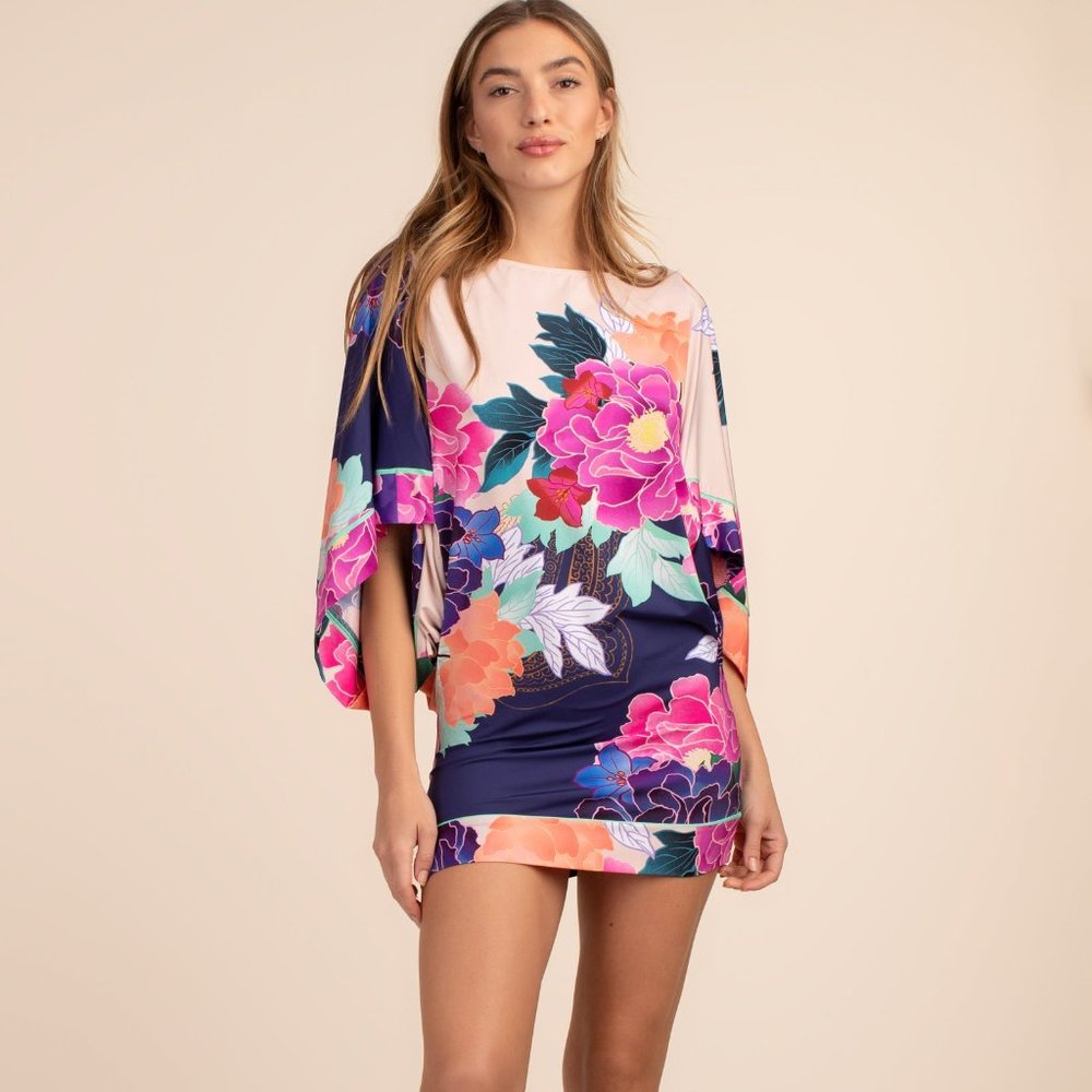 Trina Turk Opulent Oasis Tunic Swim Cover Up Women's Large NWT